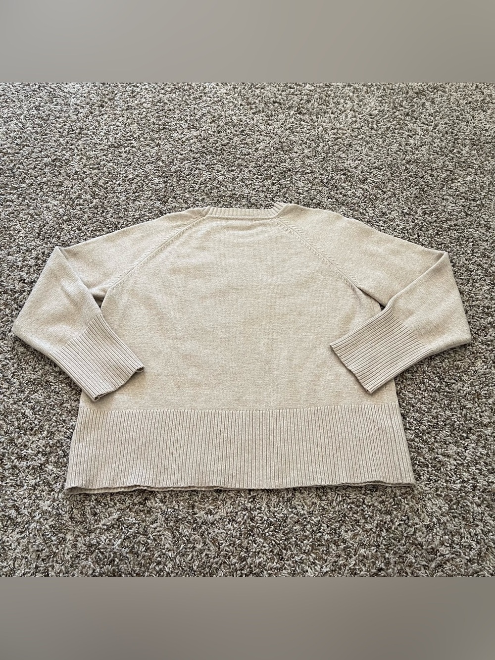 Magaschoni Classic Beige Crew Neck Sweater Women's Size L Elegant Modern - Picture 2 of 12